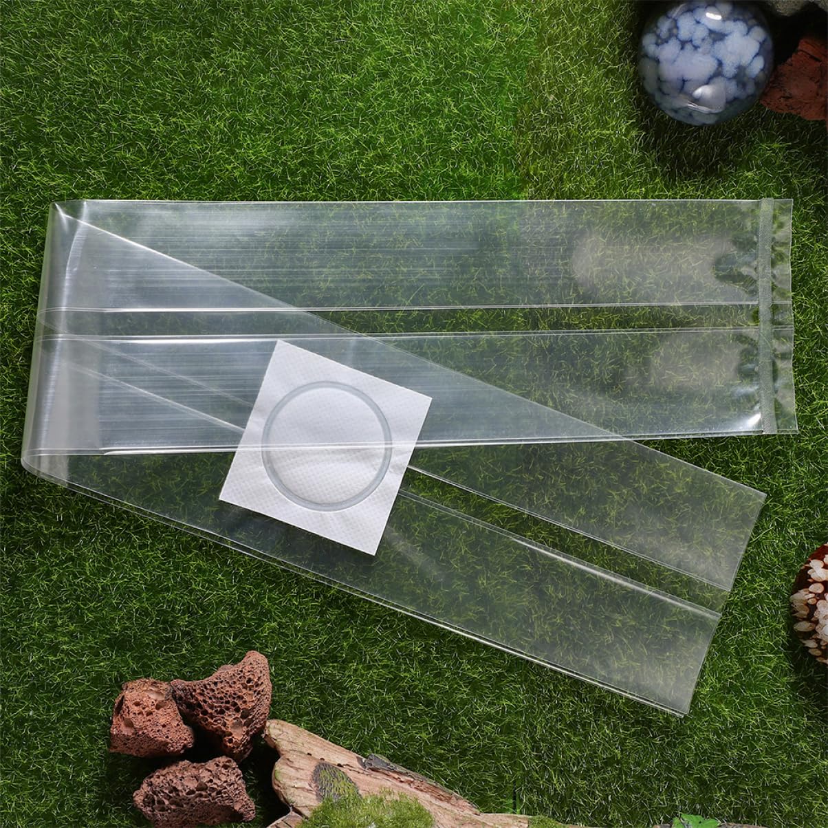 Happyyami 100 Pack Mushroom Grow Bags - Autoclavable PP Seal Bags for Spawning & CO2 Cultivation | Vegetable Plant Pots, Lockable Fruit Bags | Ideal for Home Gardening, Organic Farming & Mushroom Waxing Projects