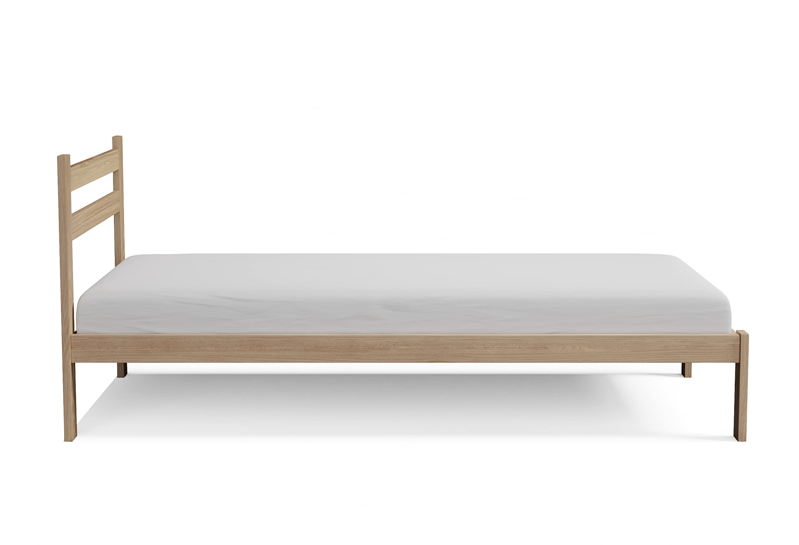 Solid Pine Twin Bed Frame with Slats Support - Unfinished Wooden Single Bed for Kids, Boys & Girls Bedroom | Ready to Finish DIY Project | Perfect for Children's Room, Guest Room or Dormitory