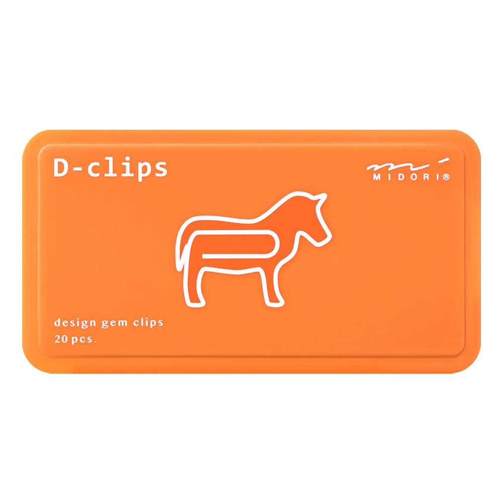 Midori D-Clips 43393-006 Decorative Horse-Shaped Paper Clips - Pack of 20 - Perfect for Office, School, Scrapbooking & Gift Wrapping