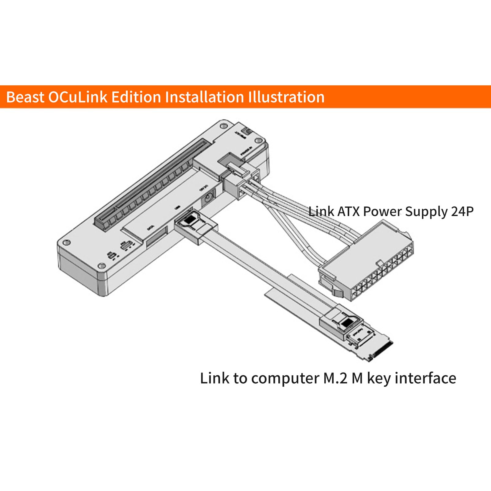 External Graphics Card Dock for Laptop - PCIe GPU Adapter with Power Supply | Boost Gaming & Video Editing Performance for Laptops
