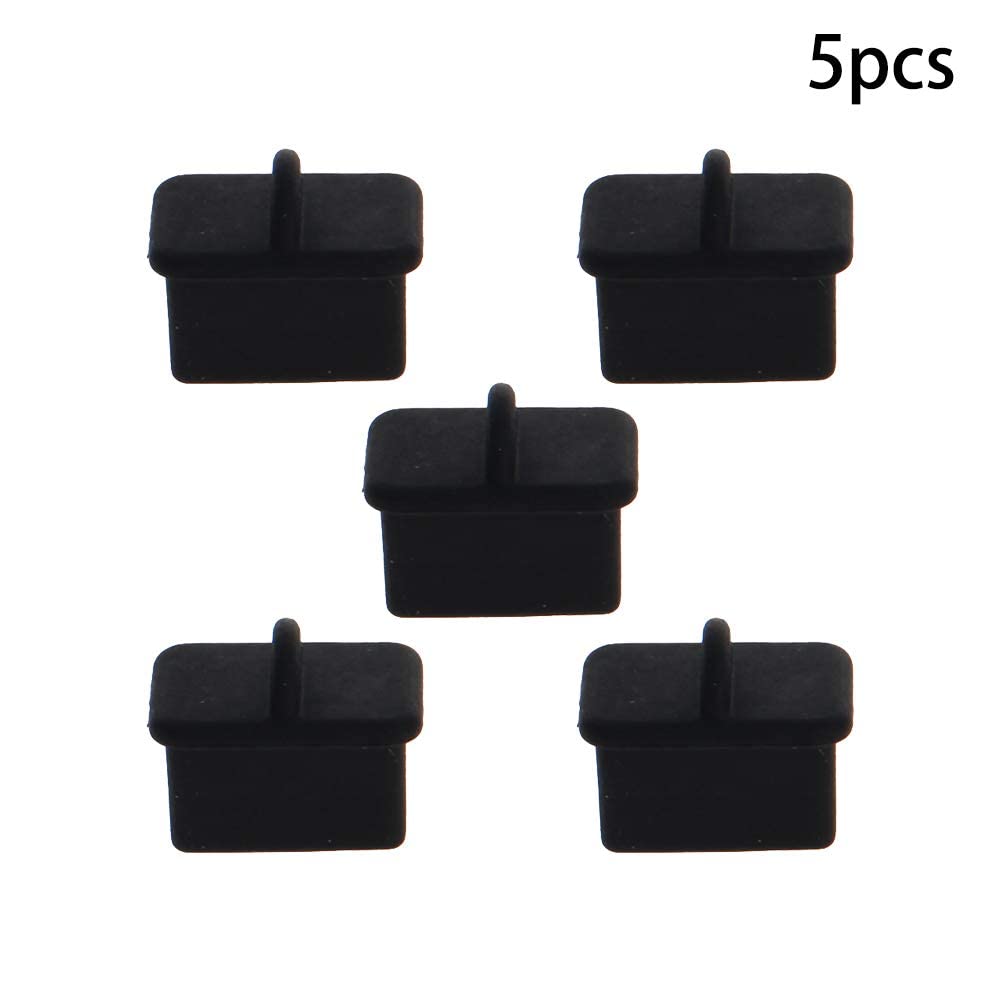 5-Pack Black Silicone SFP-A Port Dust Cover - Anti-Dust Protector Plug for Computer, Digital Socket & Printer - Perfect for Home Office, Server Rooms & Data Centers