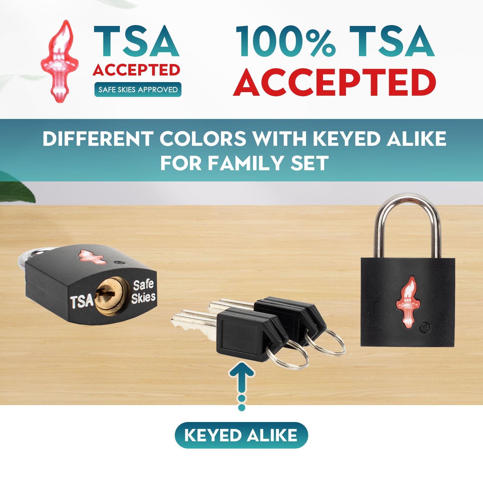 12 Pack TSA Approved Suitcase Locks - 11/12 Inch Wide Solid Brass Luggage Locks for Travel, Gun Cases & Backpacks (12 Colors: Black/Blue/Orange) - Secure Your Belongings During Air Travel & Outdoor Adventures