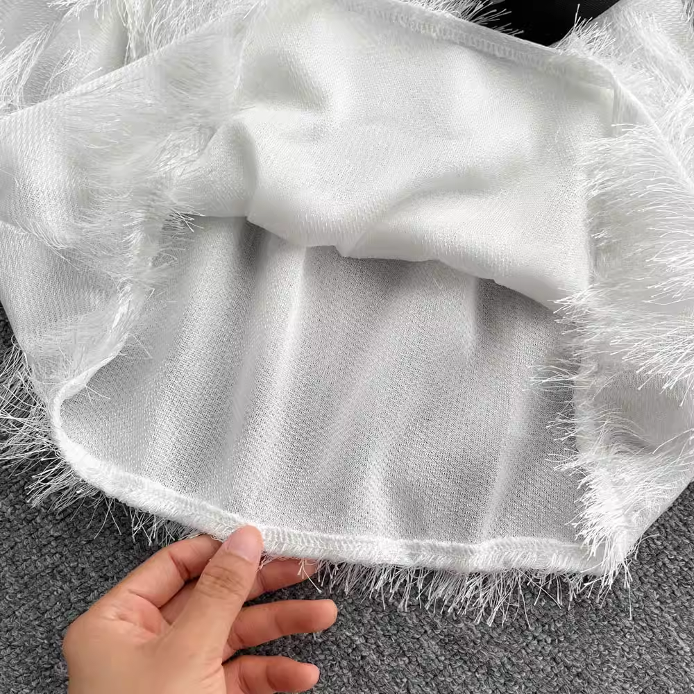 Feather Tassel A-Line Mini Skirt for Women | Flirty Summer Party Outfit | Perfect for Beach Vacations, Music Festivals & Date Nights