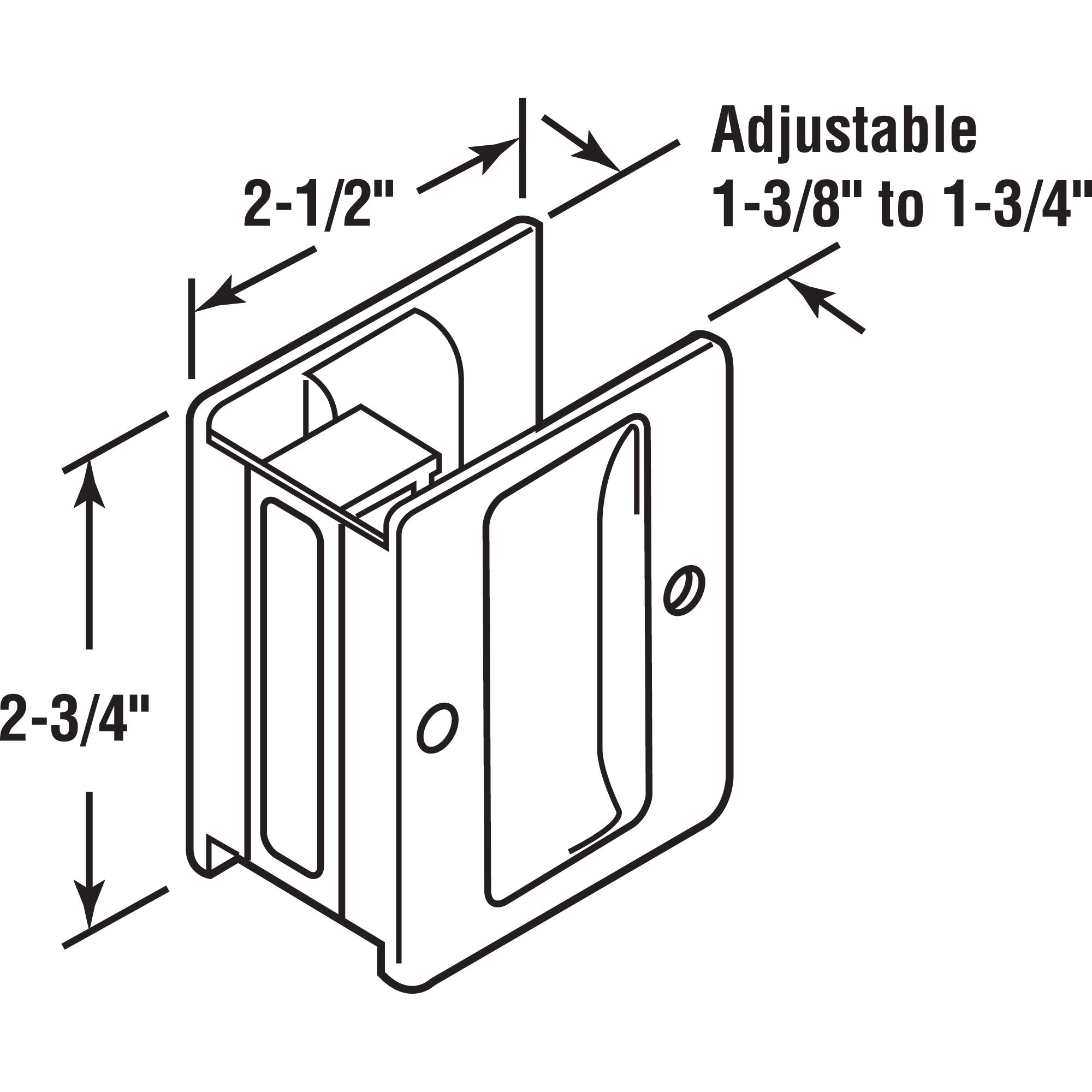 Slide-Co 161494 Pocket Door Privacy Lock & Pull - Fits Doors Up to 1-3/4