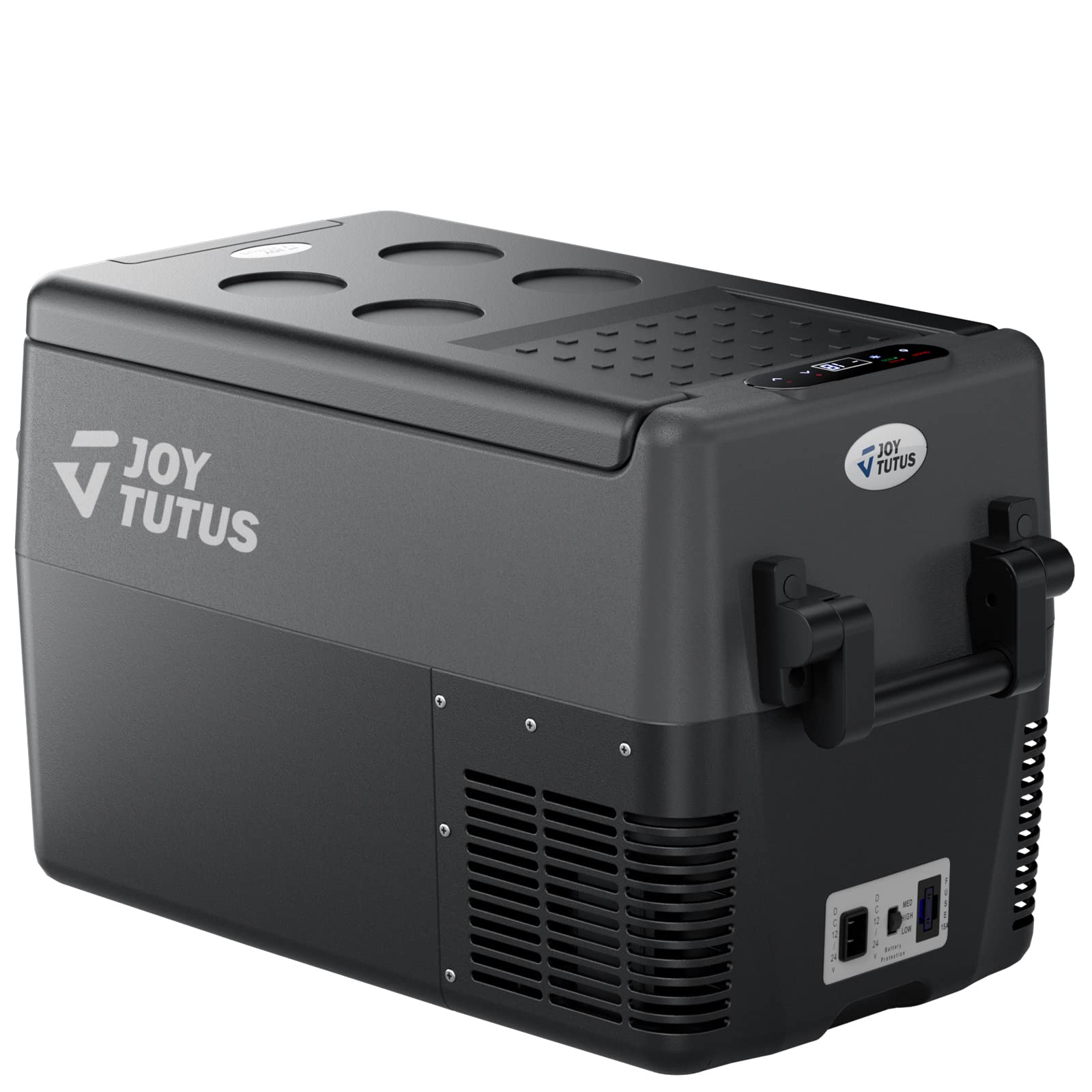 JOYTUTUS 12V Portable Refrigerator 34 Quart (32L) Car Fridge - Dual Power 12/24V DC & 110V AC, -4°F to 50°F Freezer Cooler with Compressor for Camping, Road Trips, RV, Van, Truck, Boat & Outdoor Adventures