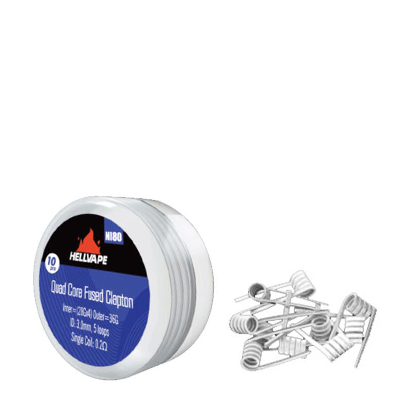 Hellvape Fused Clapton Coils - 10 Pack Prebuilt Coils for RDA RTA Tanks - High Performance Vape Coils for Cloud Chasing & Flavor Enhancement