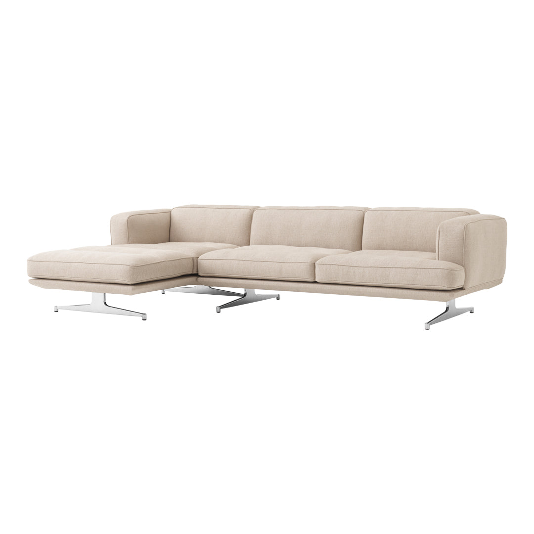 Inland AV42 Chaise Longue Sofa - Modern Lounge Chair for Living Room, Bedroom & Patio - Comfortable Reclining Sectional with Pillows - Perfect for Relaxing, Reading & Napping