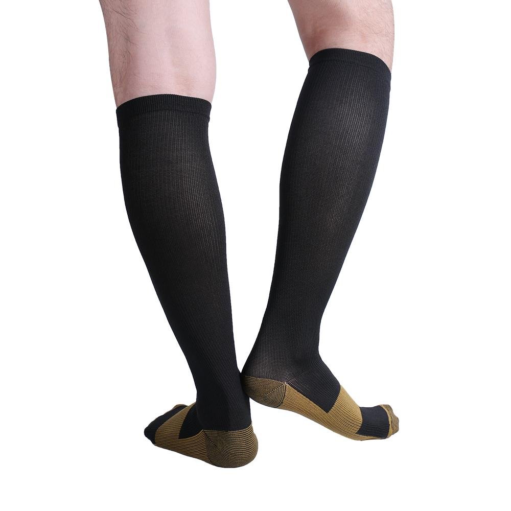 Graduated Compression Socks for Men & Women (2 Pairs) - Calf High Support Stockings for Running, Travel & Circulation - Medical Grade Legwear for Nurses, Athletes & Pregnant Women