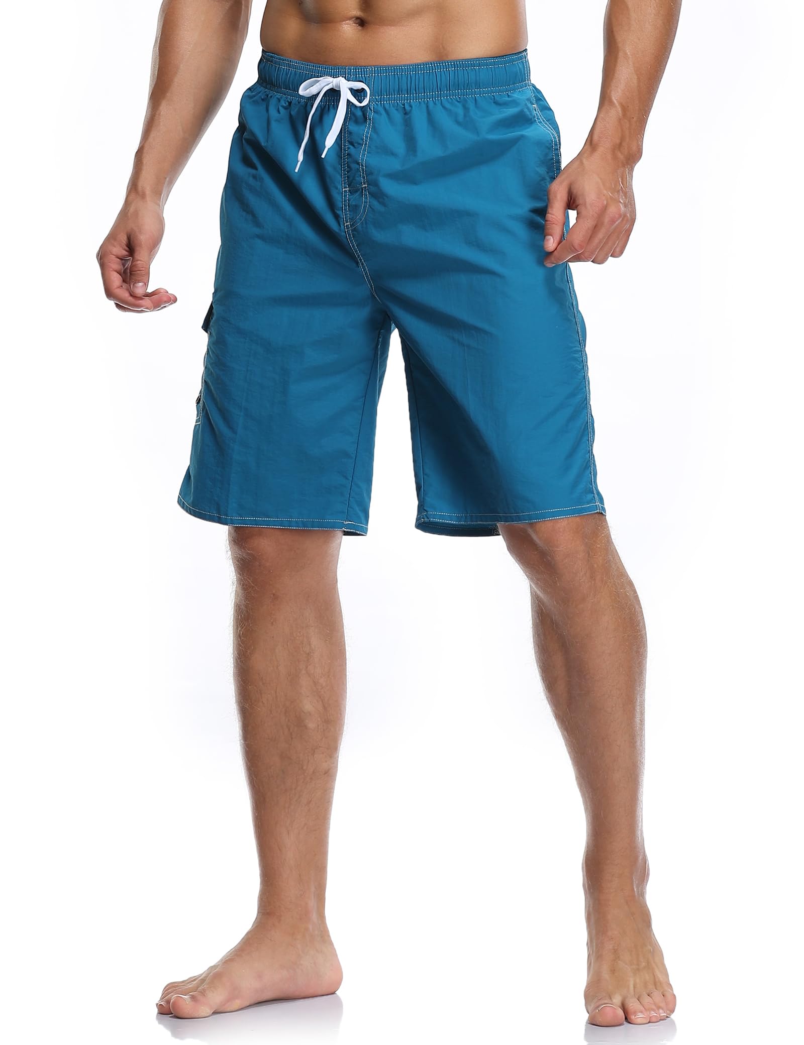 **Men's Quick Dry Swim Trunks - Lightweight Board Shorts for Swimming, Surfing & Beach Activities | UPF 50+ Sun Protection**