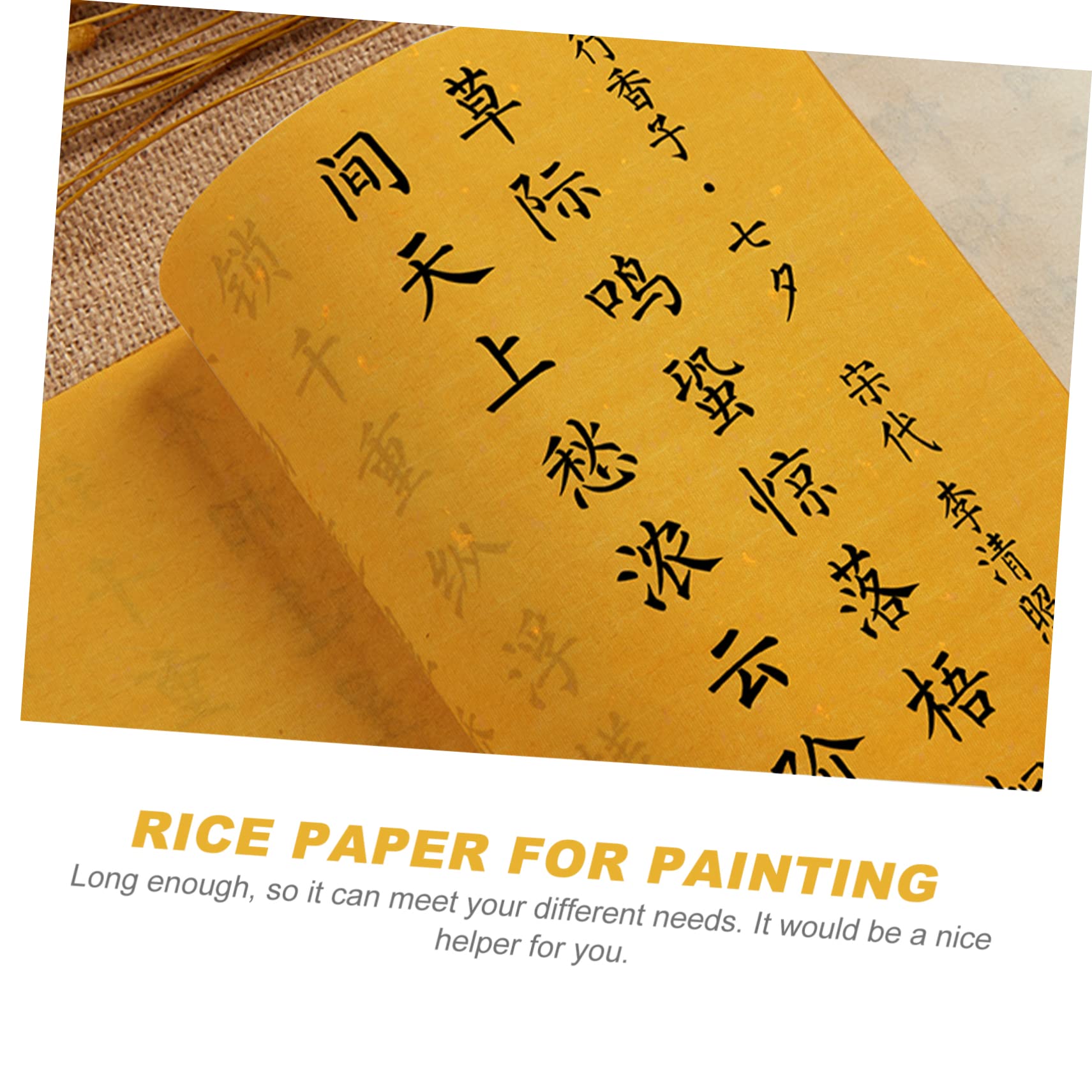 COHEALI Gold Rice Paper Roll for Chinese Calligraphy & Sumi Ink Painting - Premium Xuan Paper for Brush Writing, Valentine's Day Art Projects - Ideal for Traditional Scrolls, DIY Decor, and Gift Wrapping