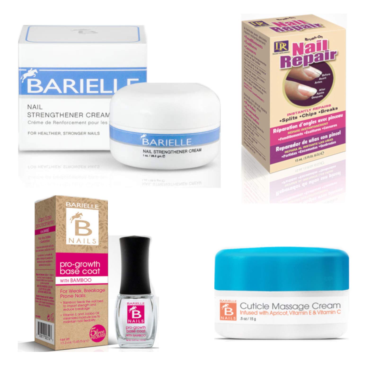 4-Piece Nail Strengthening Kit - Nail Repair & Care Treatment for Stronger Nails | At-Home Bootcamp Nail Care Solution for Weak, Brittle Nails - Perfect for Salon-Quality Results & DIY Manicures