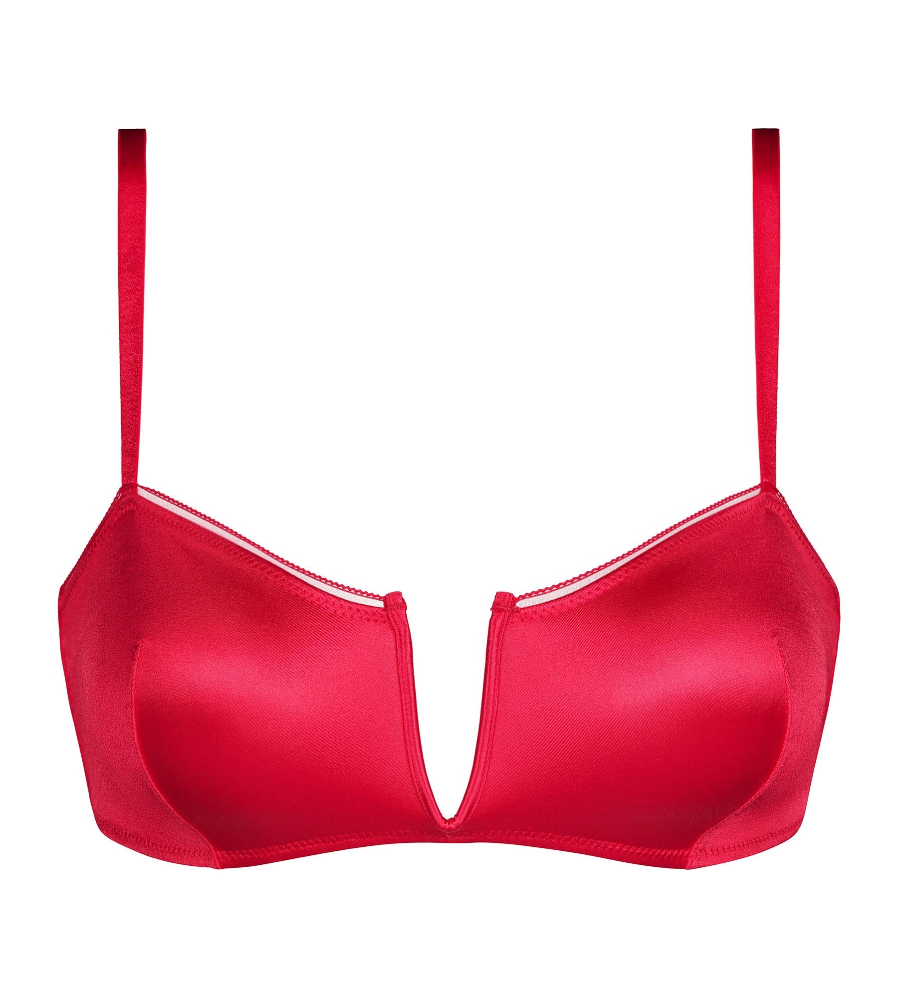 Red Satin Microfiber Underwire Bandeau Bra by Dim Chéri - Perfect for Everyday Wear, Date Nights & Special Occasions