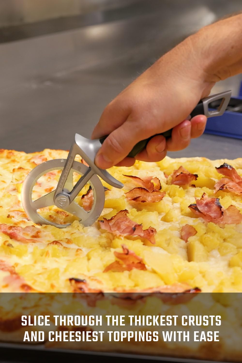 **Dalstrong Professional Pizza Wheel Cutter - Ultra Sharp High-Carbon Stainless Steel Blade with G10 Handle - Thumb Guard & Blade Cover - Perfect for Home Kitchens, Pizzerias & Catering**