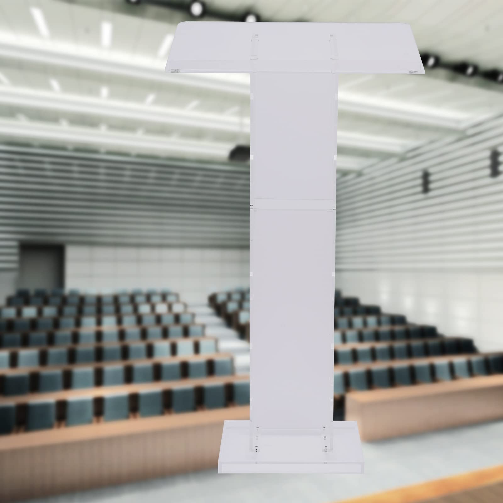 Acrylic Podium Stand with Wide Reading Surface - Clear Church Pulpit for Weddings, Ceremonies & Classrooms | Professional Lectern for Speeches, Presentations & Events