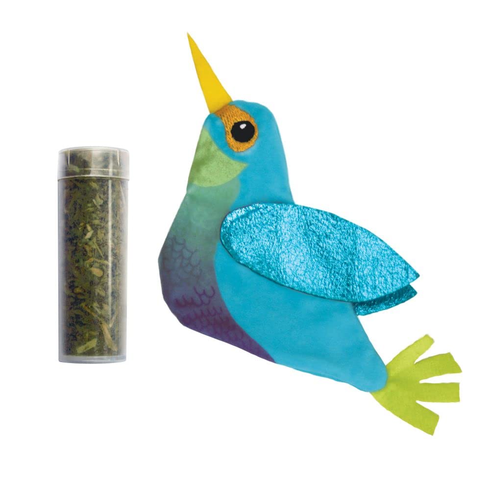 KONG Catnip Refillable Tube Hummingbird Toy for Cats - Interactive Play & Enrichment for Indoor Kittens