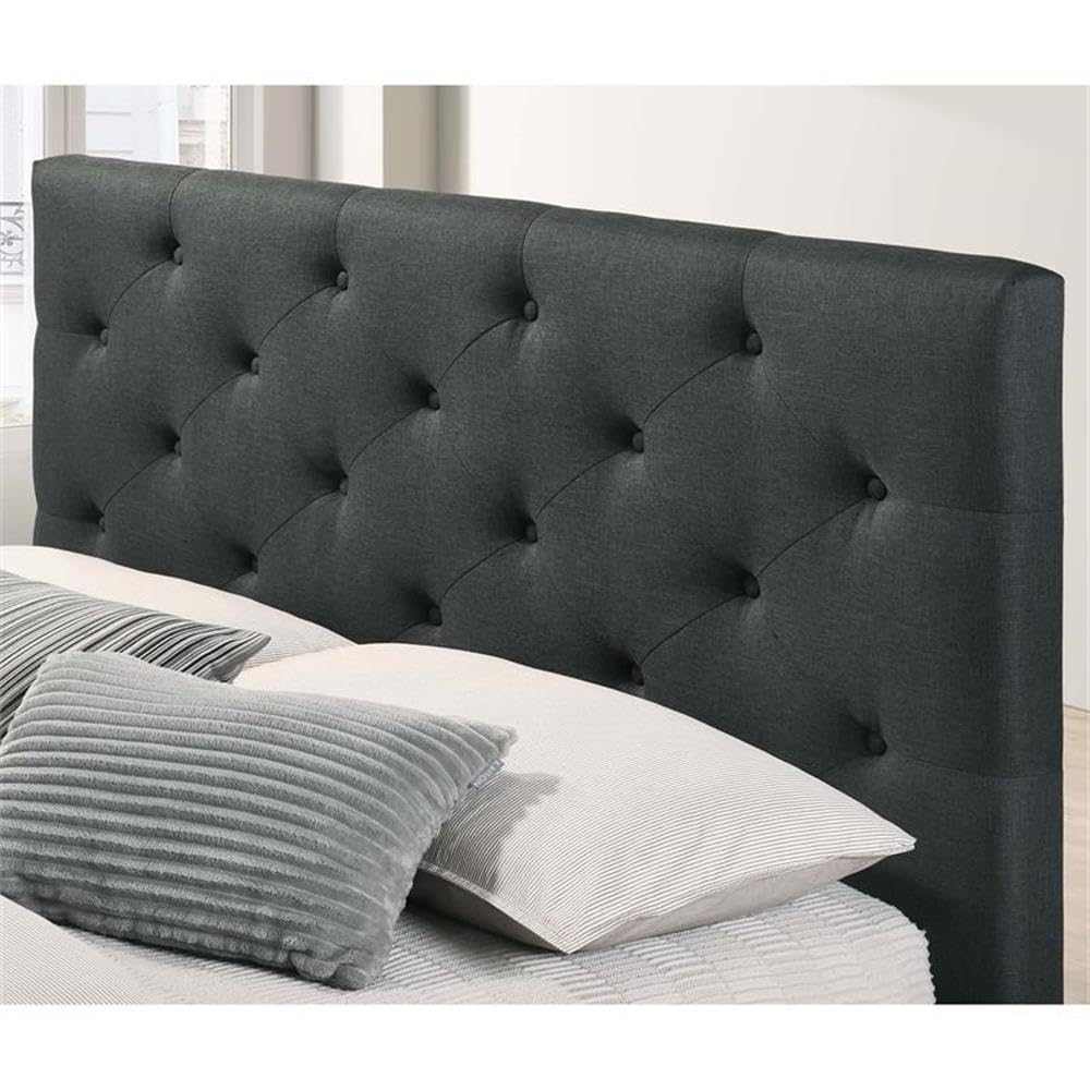 Furniture of America Bethn Transitional Fabric Storage Full Bed in Dark Gray - Modern Upholstered Platform Bed Frame with Underbed Storage for Small Spaces, Bedroom, Guest Room, Apartment