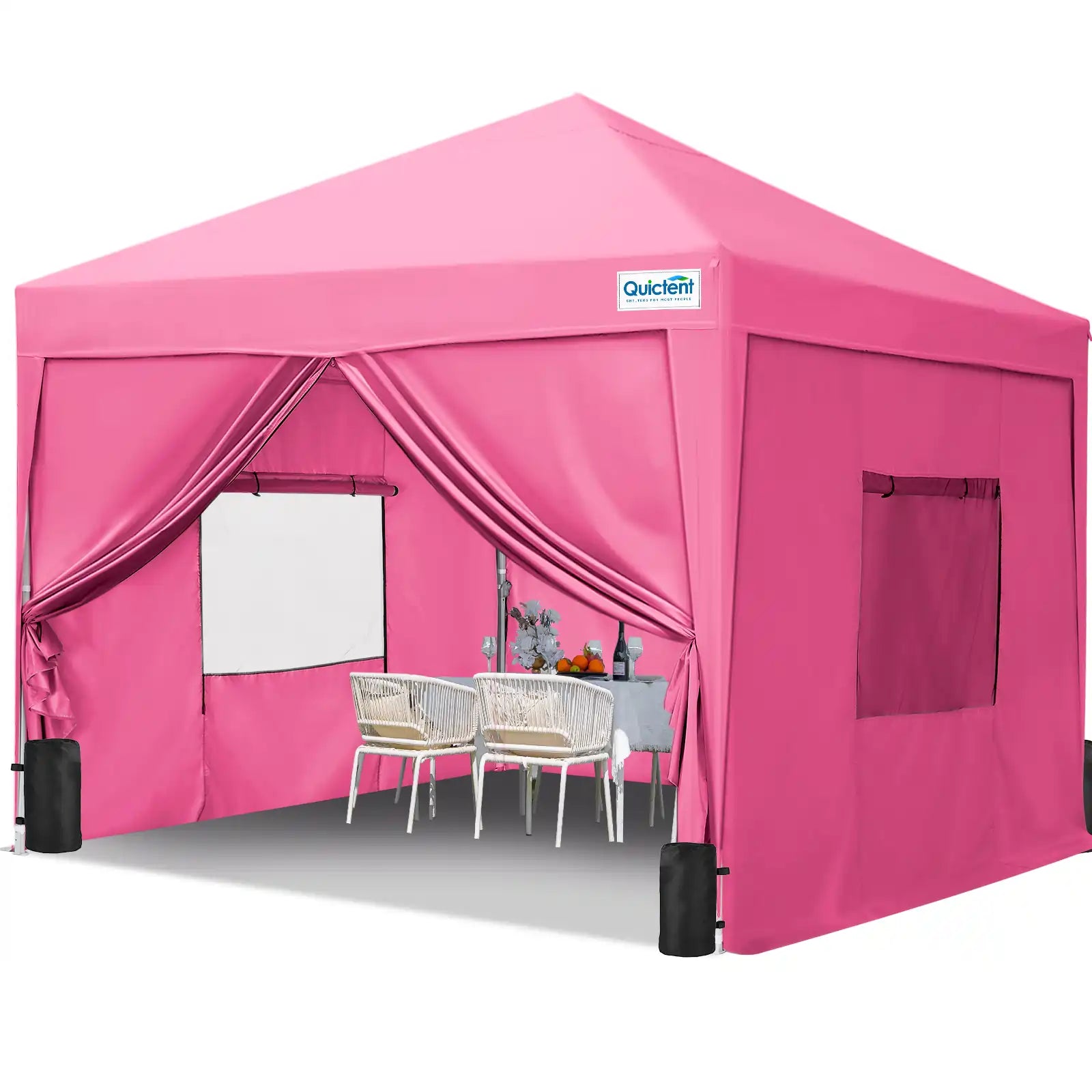 Quictent 10x10 Pop Up Canopy Tent - Waterproof Instant Gazebo with Sidewalls, Sandbags & Carry Bag for Outdoor Events, Parties, Camping & Beach Use