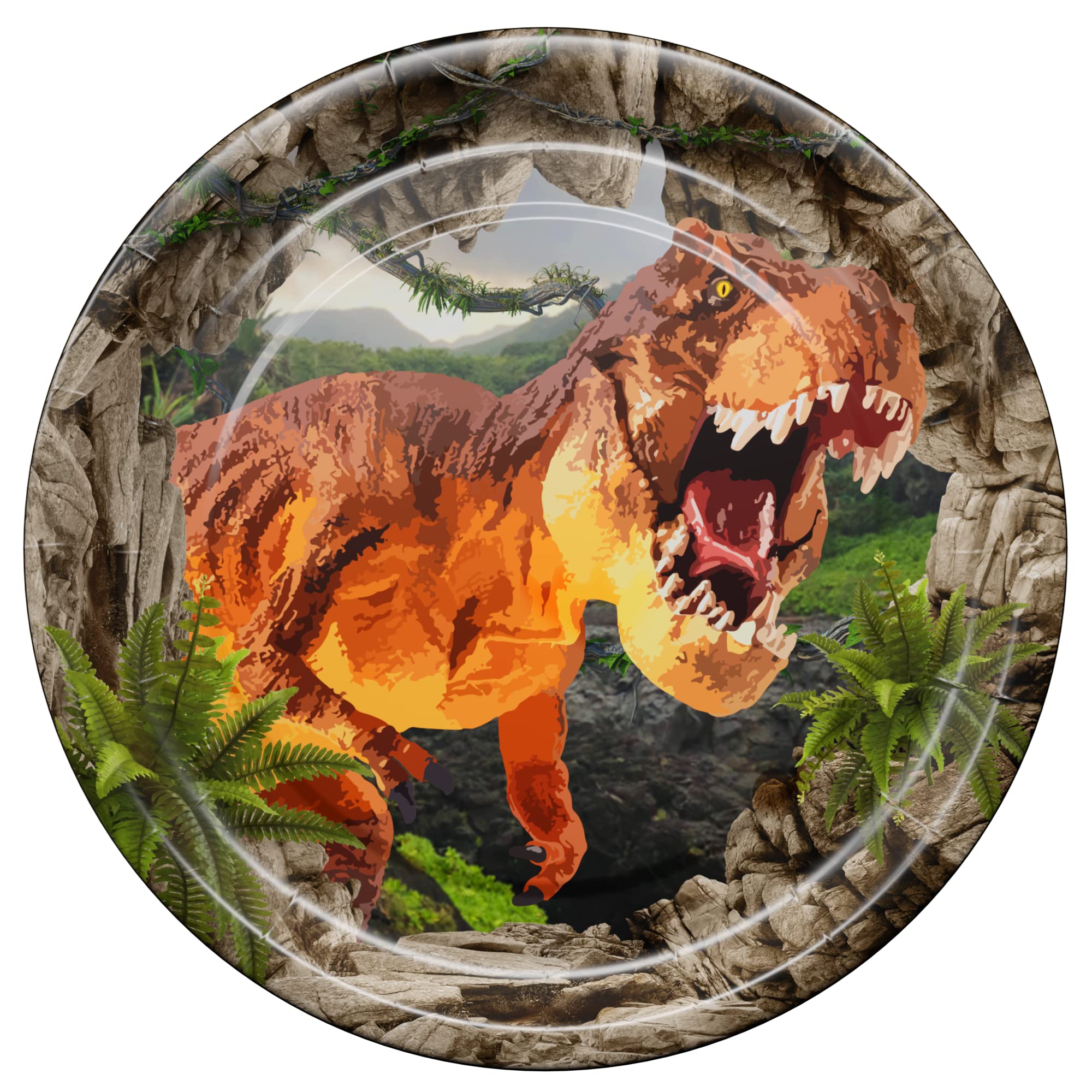 Dinosaur Party Supplies Set (109 Pcs) - Disposable Dinosaur-Themed Tableware Kit with Plates, Napkins, Banner, Forks & Spoons - Perfect for Kids Birthday Parties, Baby Showers & Themed Events (Serves 20 Guests)
