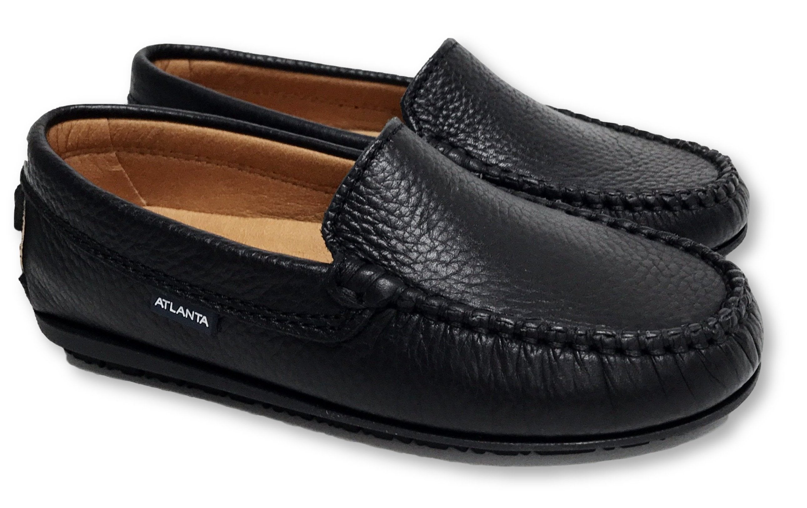 Atlanta Black Moccasin Loafers for Men - Comfortable Slip-On Shoes for Casual & Business Wear