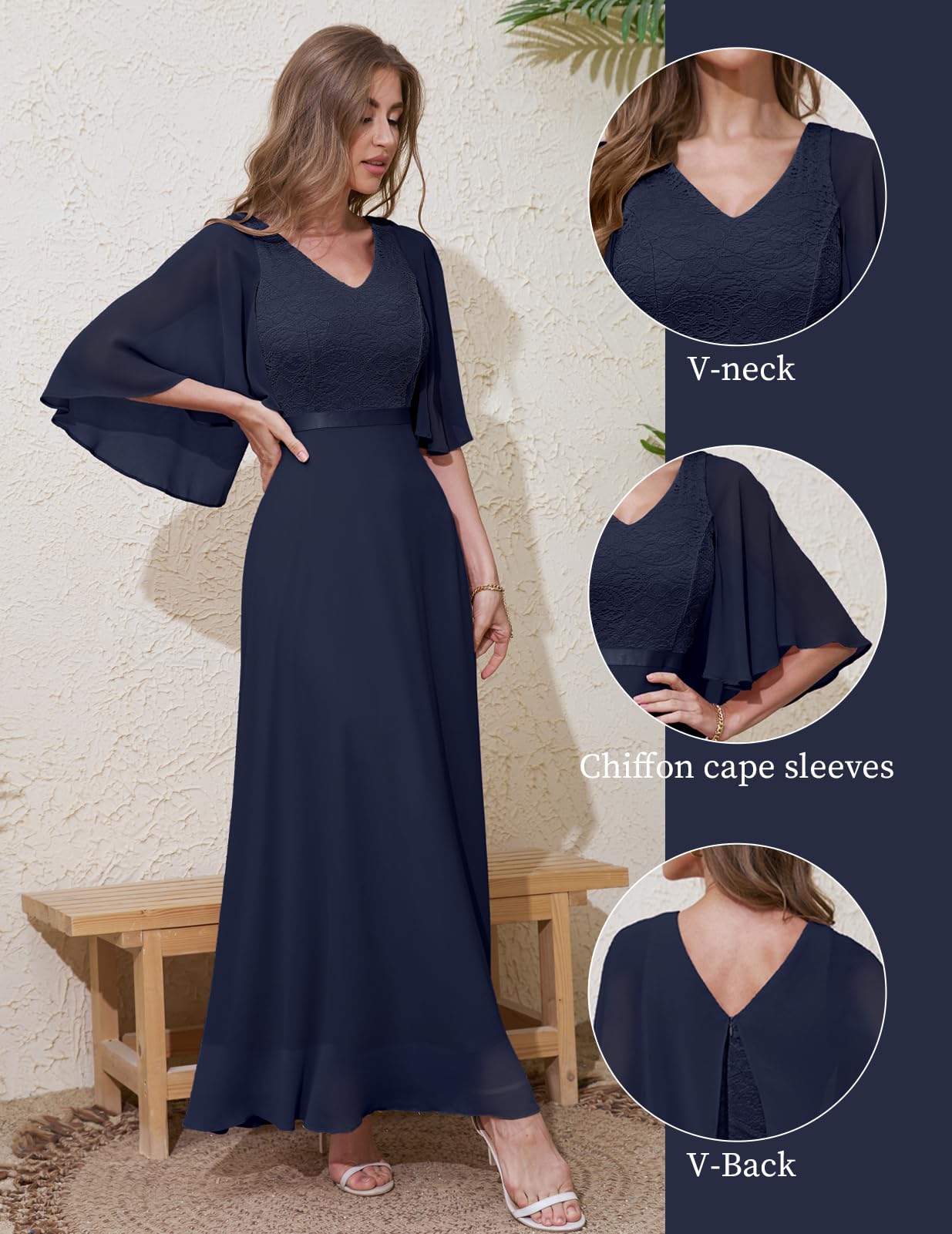 DRESSTELLS Women's Elegant Wedding Guest Formal Dress - 2025 Summer Bridesmaid Party Gown, Long Prom & Church Dress for Special Occasions | Perfect for Weddings, Galas, and Formal Events