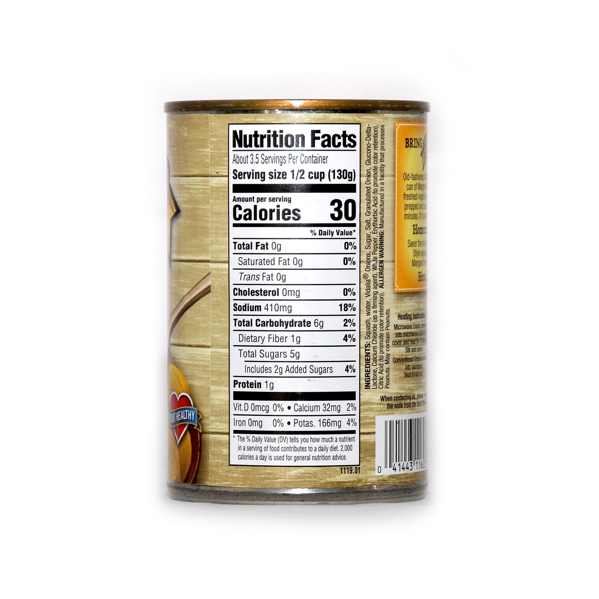 Margaret Holmes Squash with Vidalia Onions - 14.5 oz Canned Vegetables (Pack of 6) | Southern Style Side Dish | Comes with Free JFS Recipe Card | Perfect for Family Dinners, Potlucks & Holiday Meals