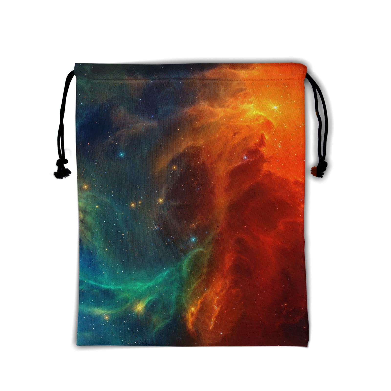 Orange Green Galaxy Grip Bag - Colorful Stars Gymnastics Drawstring Storage Pouch | Adjustable Polyester Gym Bag for Shoes, Towels & Equipment | Perfect for Gymnasts, Yoga, Dance & Sports Gear Organization