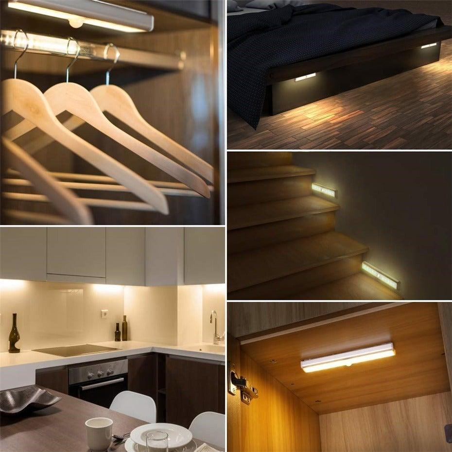 Wireless Rechargeable LED Motion Sensor Night Light - USB Powered, Auto On/Off for Closet, Stairway, Hallway & Bedroom Lighting