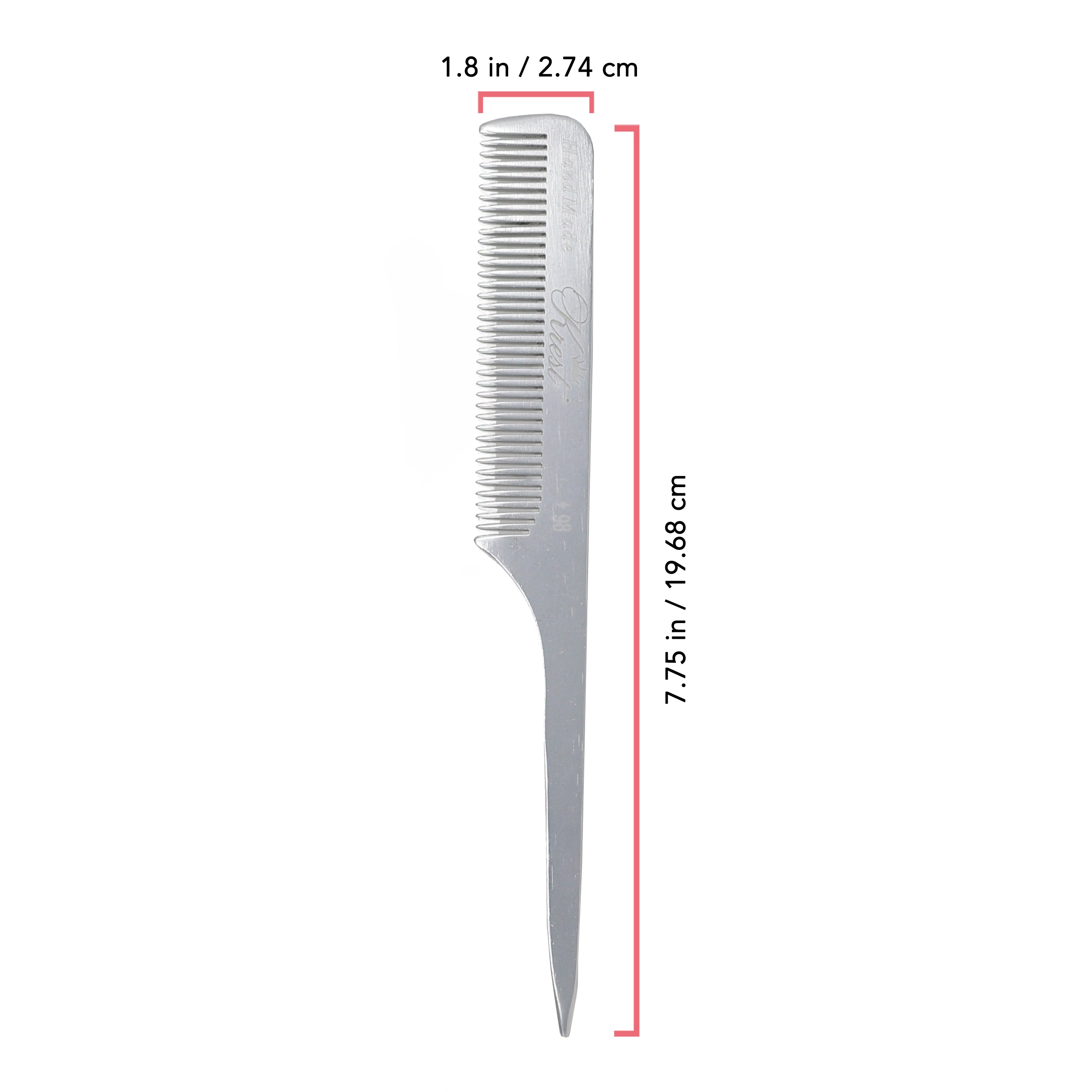 Krest Professional Metal Combs - Premium Aluminum Hair Combs 100% Hand Finished for Men & Women - Perfect for Styling, Barber Shops, and Travel