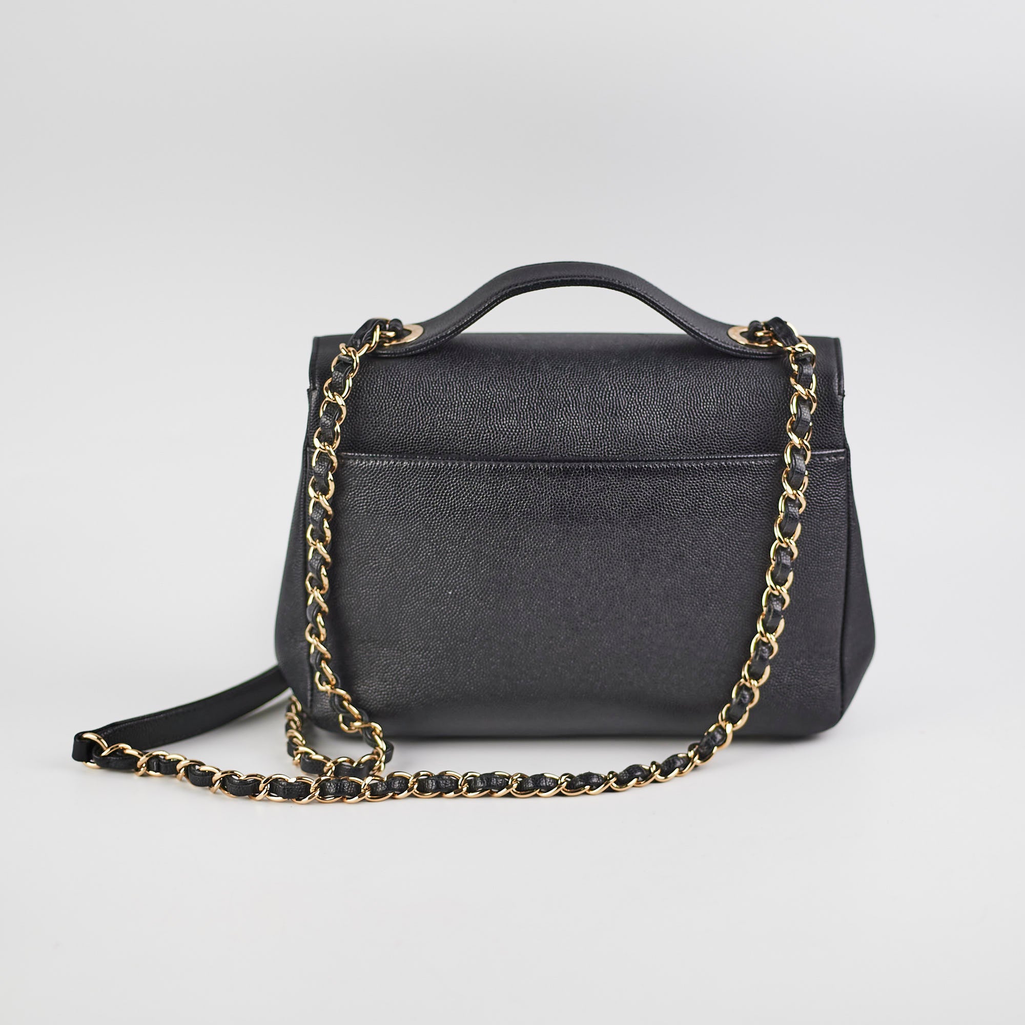 Chanel Business Affinity Black Leather Handbag - Luxury Designer Tote Bag for Women - Perfect for Office, Work & Professional Occasions