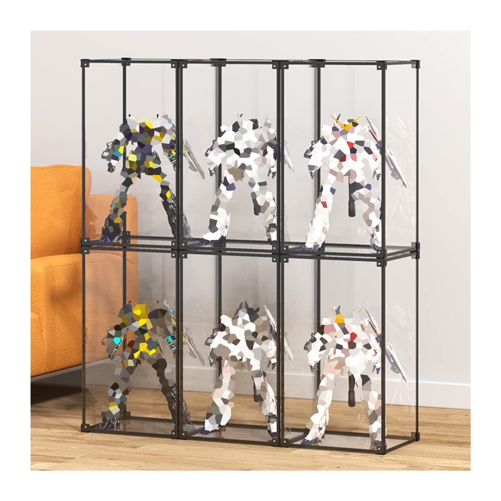 Clear Acrylic Display Case with Stand - Stackable Dustproof Protection Showcase for Figures, Toys & Models - Countertop Storage Cube for Collectibles & Home Decor