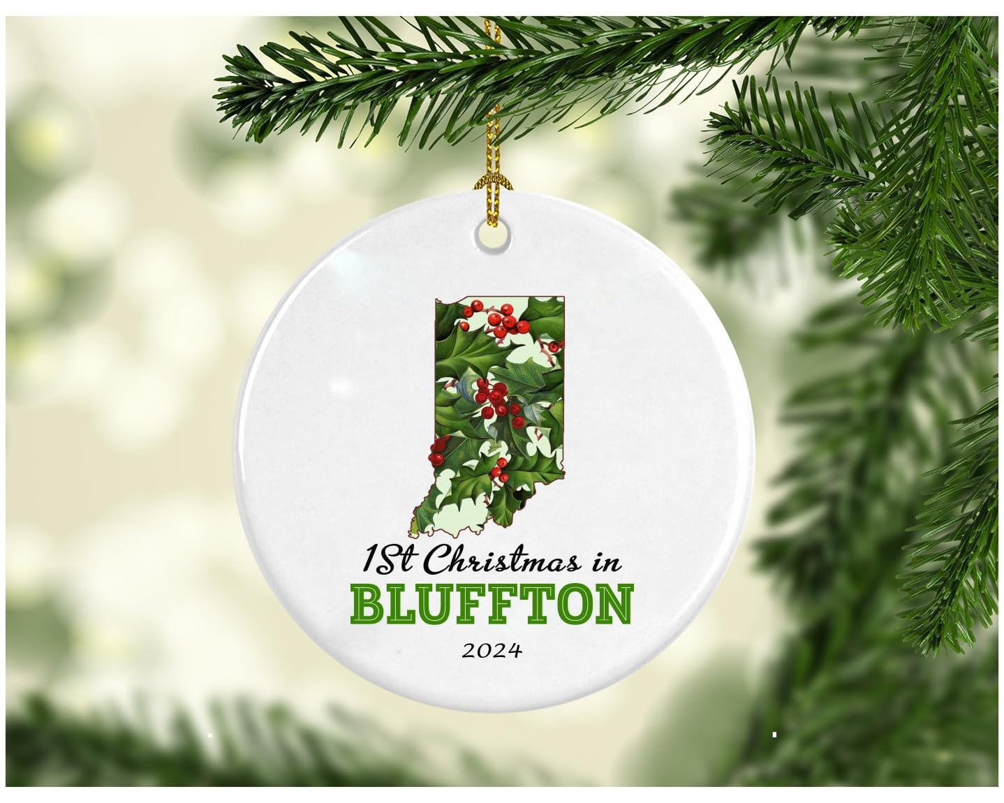 Personalized Our First Christmas Ornament - Keepsake Holiday Decor for Family, Kids & Friends (Bluffton 2024 Edition) | Perfect for Tree Decorating, Gift Exchanges & Festive Home Decor