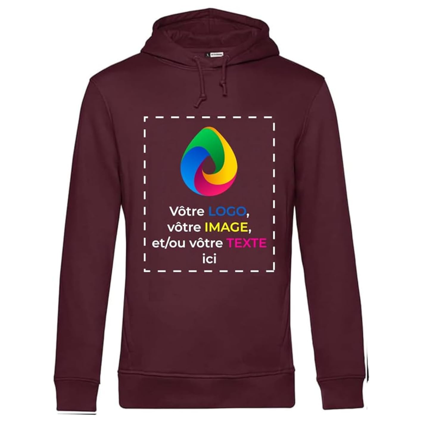Custom Printed Men's Cotton Hoodie Sweatshirt - Teetaly Bordeaux XL - Comfortable & Stylish for Casual Wear, Gym, and Outdoor Activities