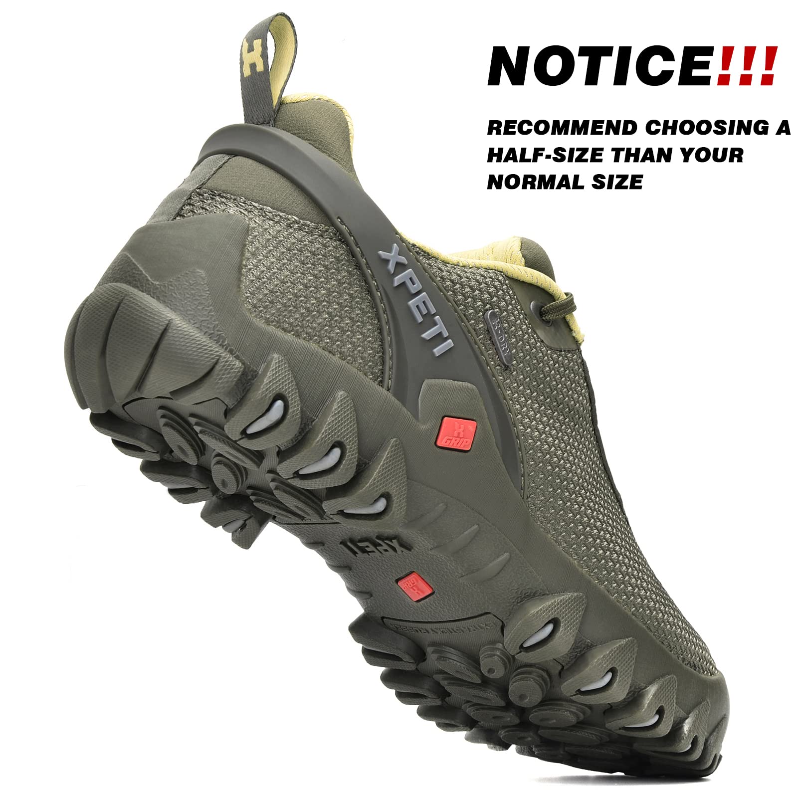 XPETI Men's Terra Low Hiking Shoes - Lightweight Waterproof Outdoor Trail Running Shoes for Hiking, Camping & Backpacking