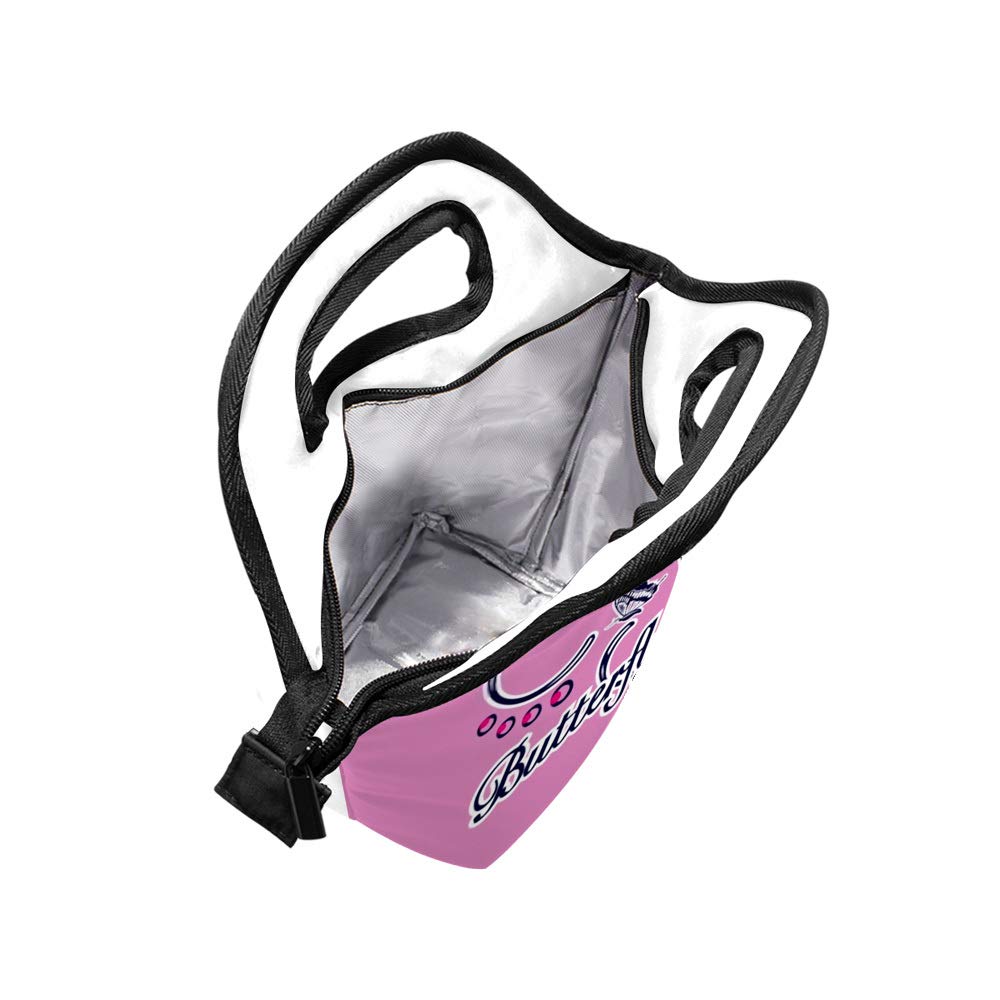 Reusable Insulated Lunch Bag with Leakproof Design - Pink Butterfly Pattern Thermal Tote for Hot & Cold Food - Perfect for Office, School, Picnic & Meal Prep