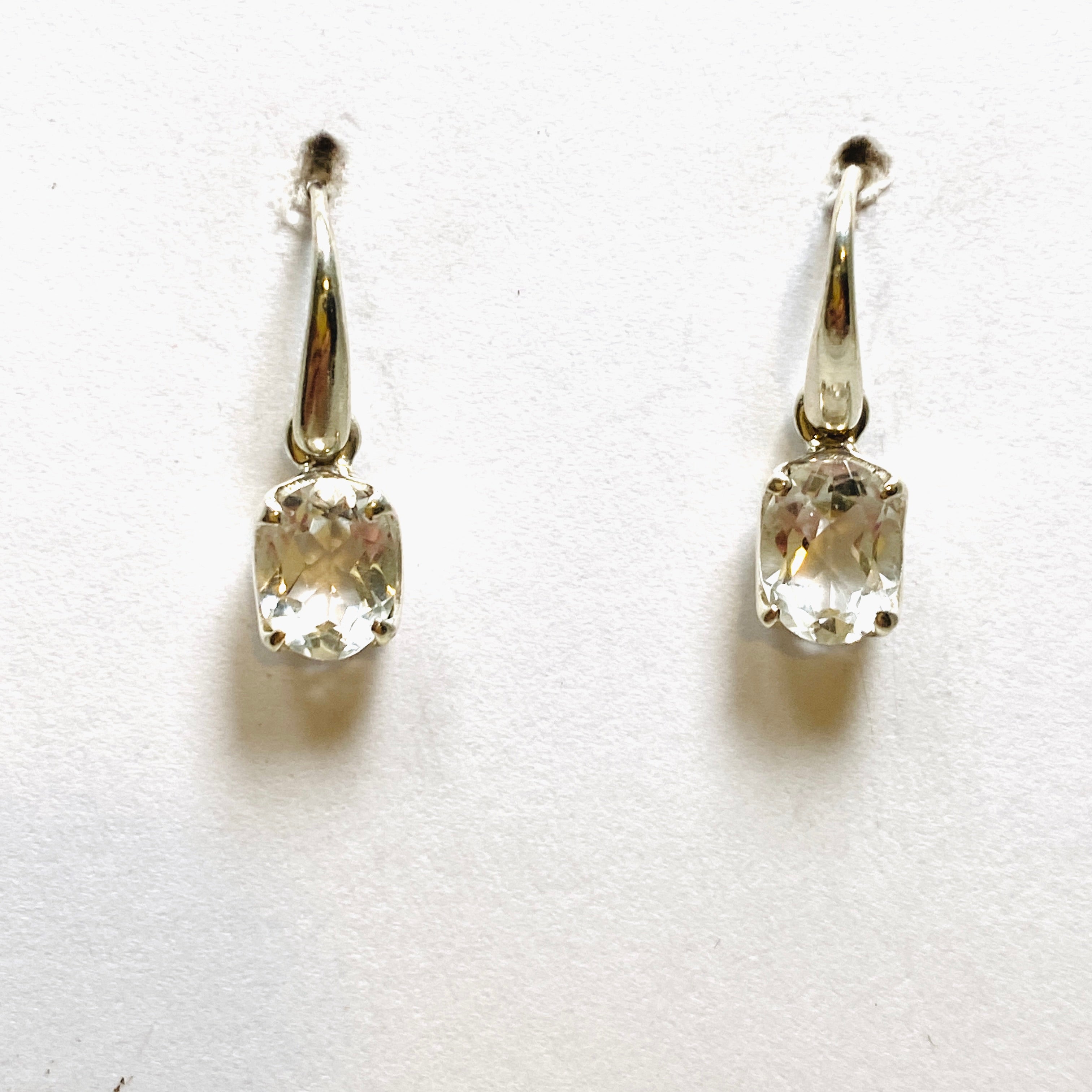 Clear Quartz Oval Faceted Earrings for Women - Elegant Crystal Stud Earrings for Everyday Wear & Special Occasions | PEGJ214