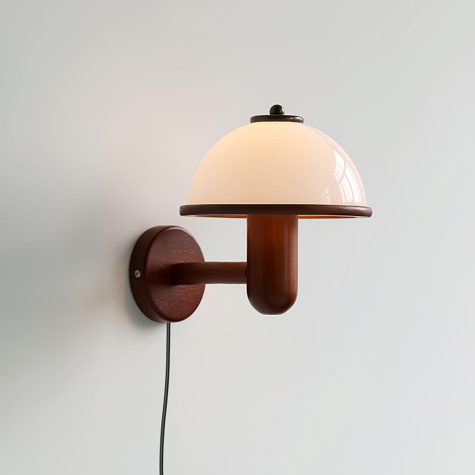 Eco-Friendly Mushroom Wood Wall Lamp - Handmade Natural Wooden Lighting for Bedroom, Living Room & Nursery - Perfect for Cozy Ambiance & Night Light