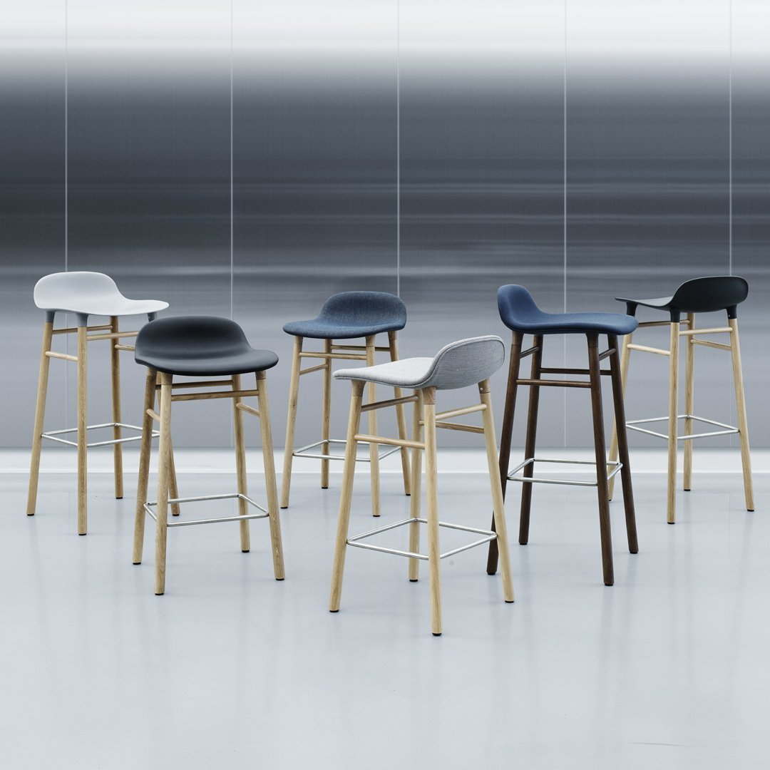 Modern Wooden Bar Stool with Upholstered Seat - Adjustable Height Counter Stool for Kitchen Island, Breakfast Nook & Home Bar - Comfortable Dining & Pub Style Seating Furniture