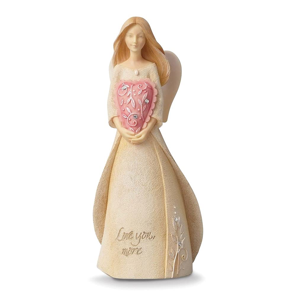 Diamond2Deal Love You More Mini Angel Figurine - Elegant Collectible Gift for Women, Birthday, Anniversary, Valentine's Day - Perfect for Home Decor, Office Desk, or Romantic Surprise