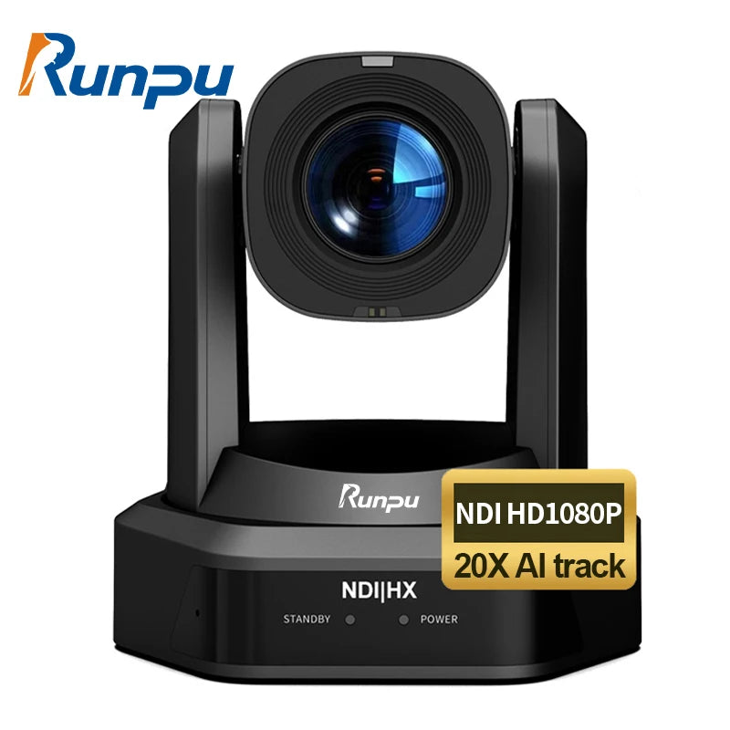 NDI 20X PTZ Camera - Professional 4K Video Conference & Live Streaming Camera with 20X Optical Zoom, Auto Tracking, PoE+ Support for Church, Studio, Classroom & Event Broadcasting