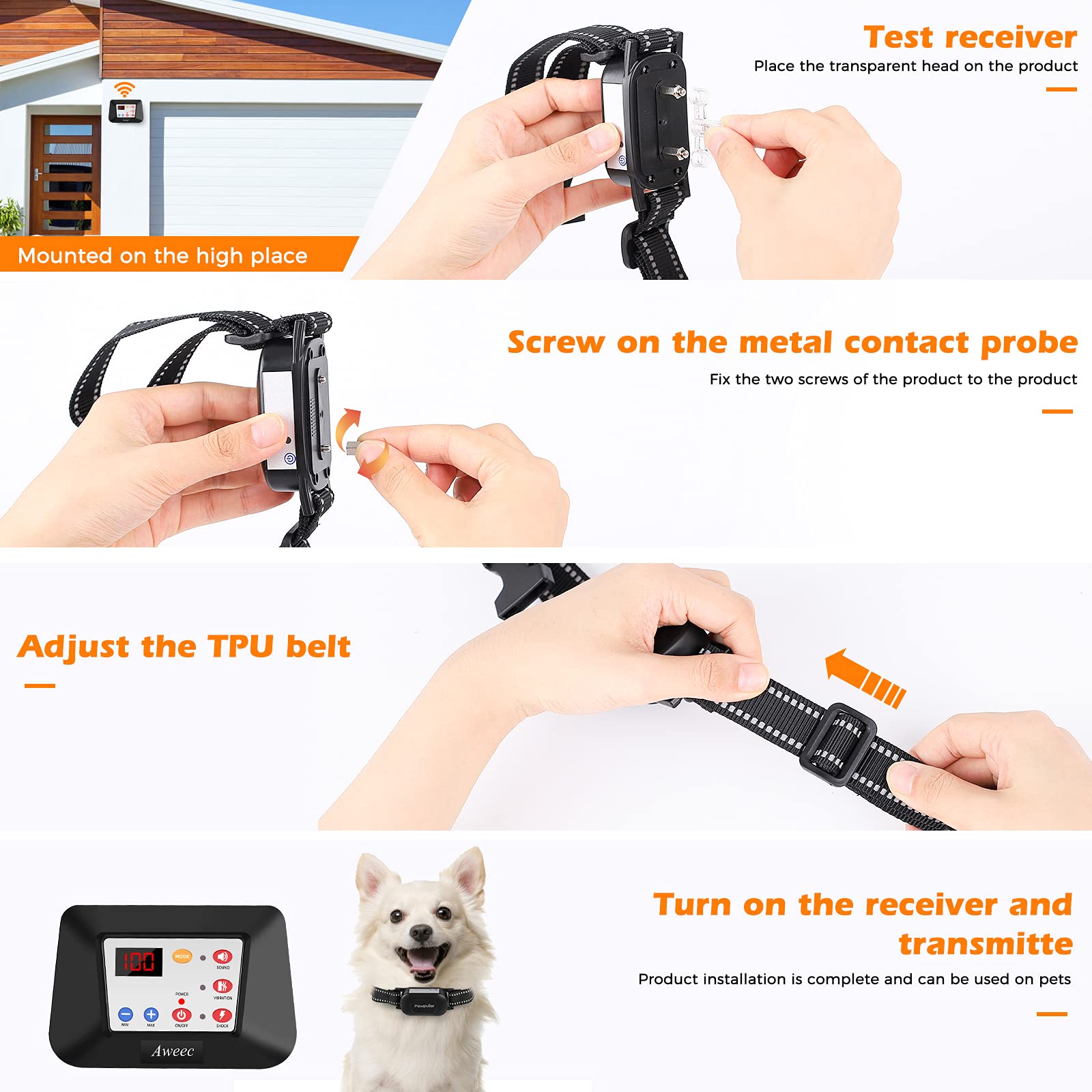 Wireless Dog Fence System with Remote Training Collar - Adjustable & Rechargeable Electric Pet Containment for Medium & Large Dogs (2 Dog Kit) | Perfect for Backyard Safety & Outdoor Dog Training