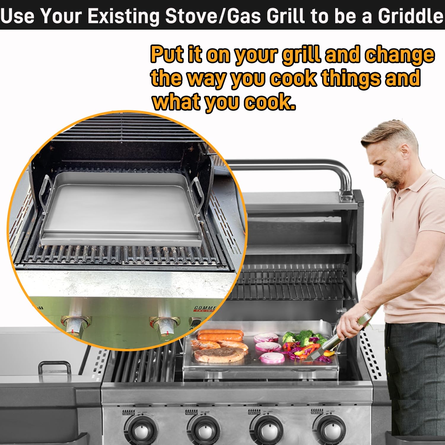Stainless Steel Griddle for Gas Grill - 23