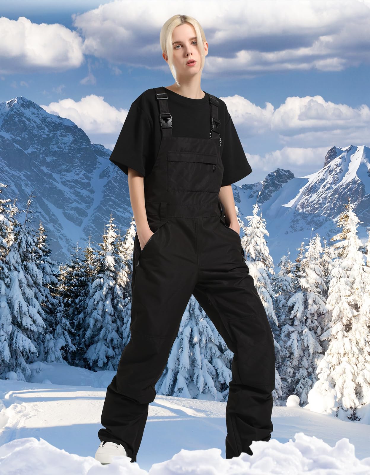 Women's Waterproof Insulated Ski Bib Overalls - Soft Ripstop Snow Pants for Skiing & Snowboarding | Outdoor Winter Sports Gear for Cold Weather Activities