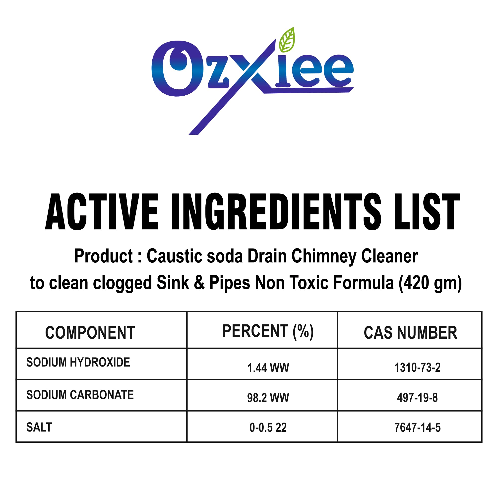 Ozxiee Caustic Soda (400g) - Powerful Drain Cleaner & Chimney Cleaner for Home Maintenance | Essential for Soap Making & DIY Cleaning Projects | Perfect for Kitchen, Bathroom & Workshop Use