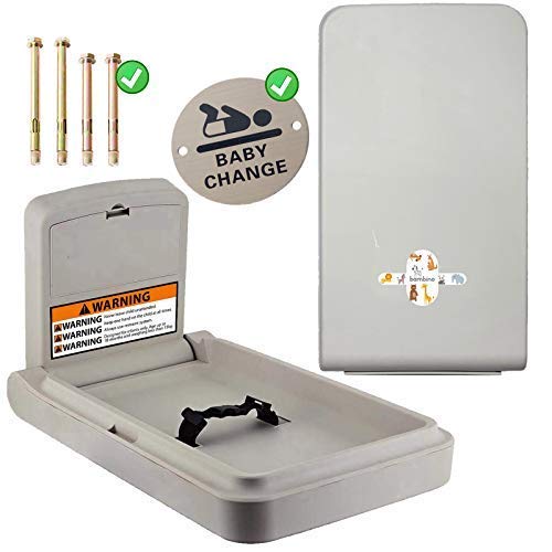 Foldable Wall-Mounted Baby Changing Table - Space-Saving Diaper Station with Free Door Sign for Nursery, Bathroom & Commercial Use
