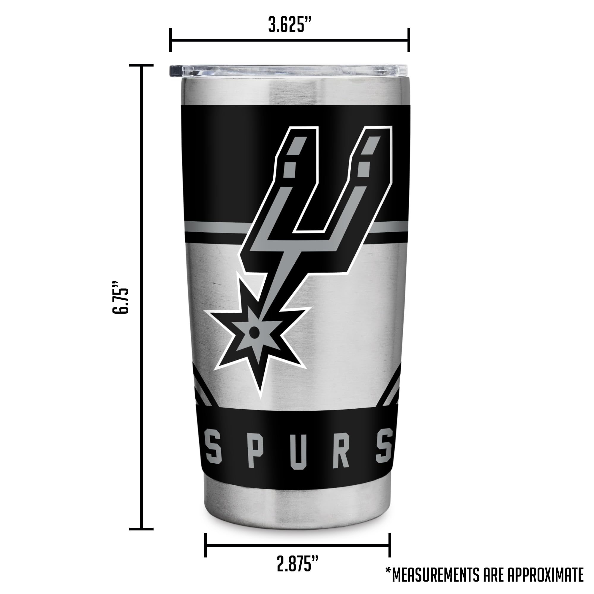NBA Basketball 20oz Stainless Steel Tumbler with Lid & Straw - Insulated Travel Mug for Coffee, Tea, Water & Cocktails - Perfect for Game Day, Office, Gym & Outdoor Activities