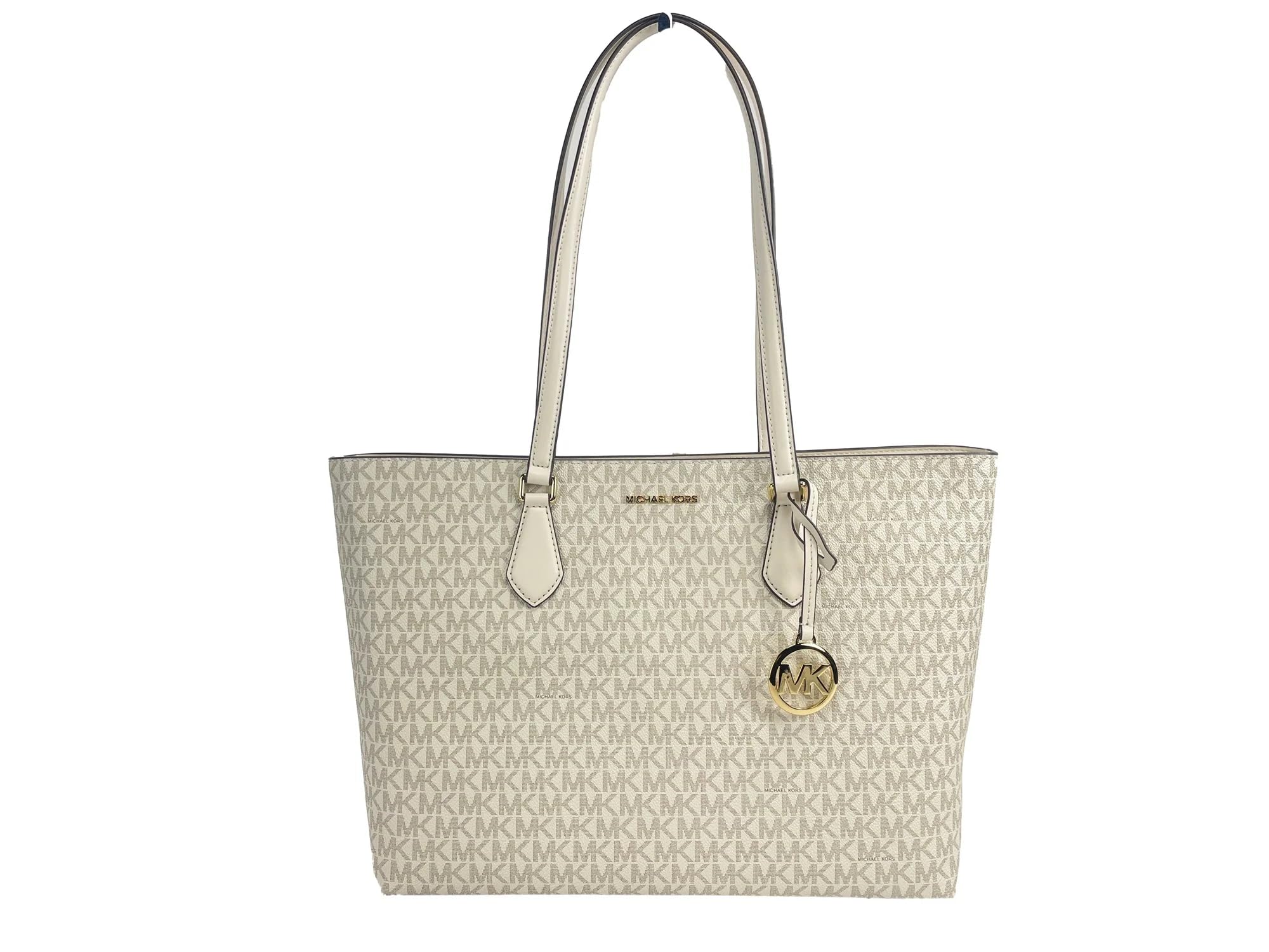 Michael Kors Sheila Large Tote Handbag for Women - Light Cream Multi Color, Genuine Leather Designer Purse with Spacious Interior | Perfect for Work, Travel & Everyday Use
