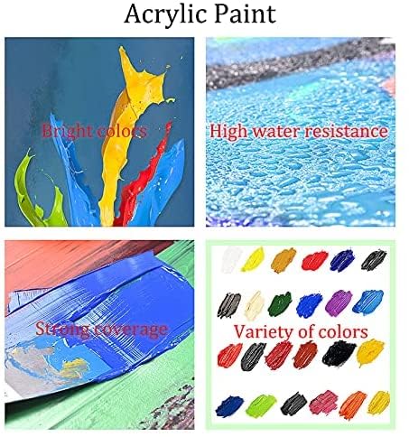 Eniref Blue Door with Flower Paint by Numbers Kit for Adults Beginners - 16x20 Inch Acrylic Painting Set for Home Wall Decor | DIY Art Therapy, Relaxation & Gift Idea
