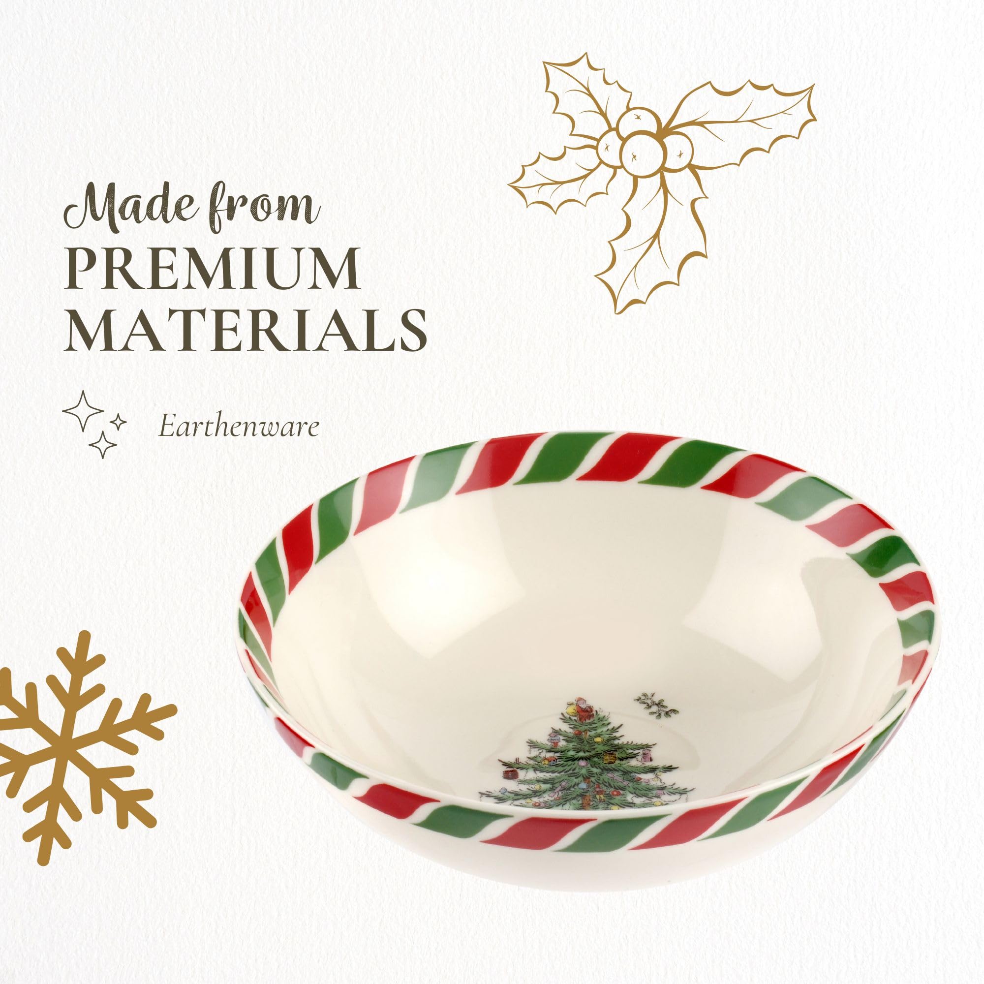 Spode Christmas Tree Candy Cane Candy Bowl - 6