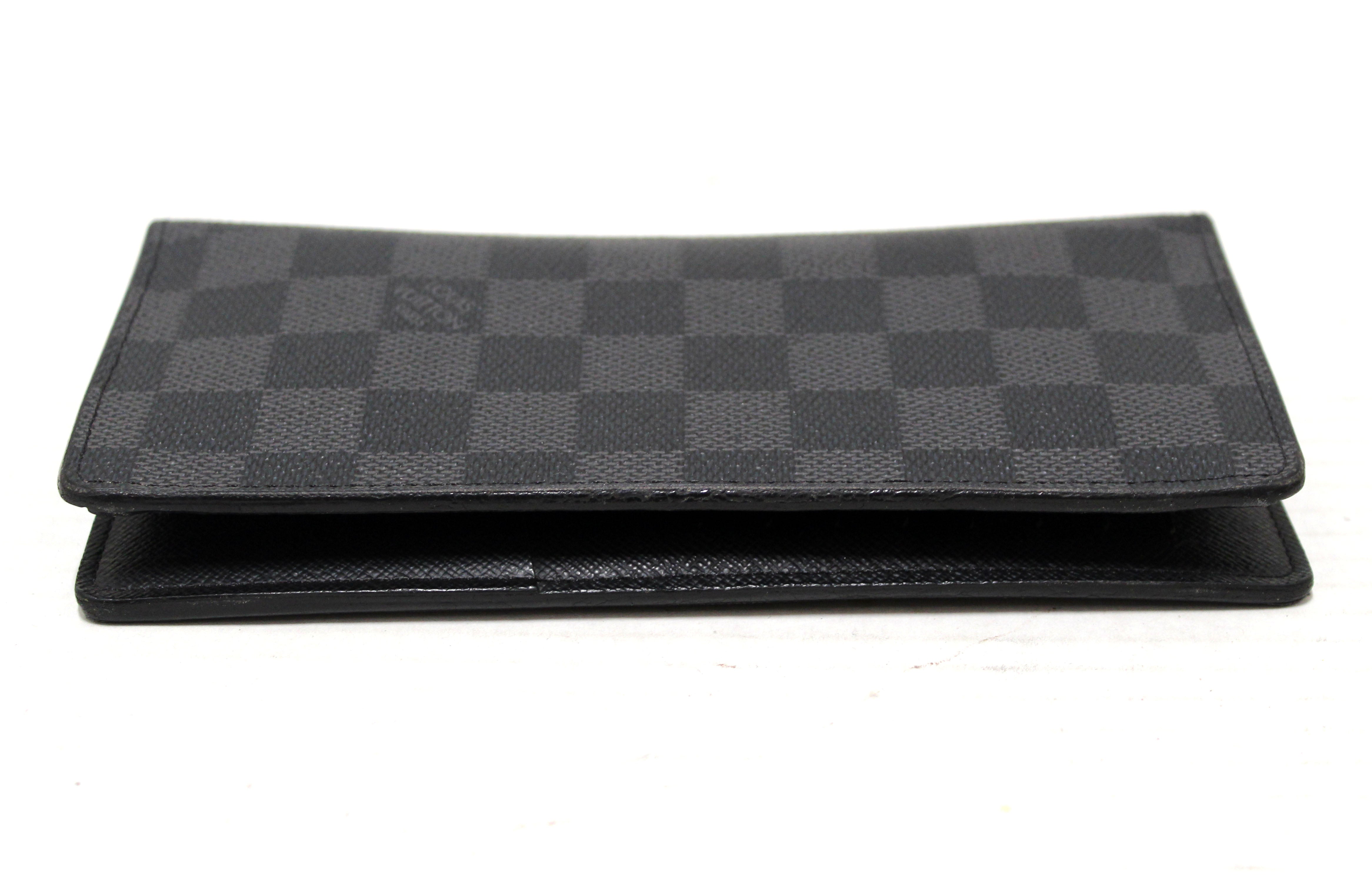 Authentic Louis Vuitton Damier Graphite Canvas Brazza Wallet for Men - Slim RFID Blocking Bifold Credit Card Holder - Perfect for Business, Travel & Everyday Use