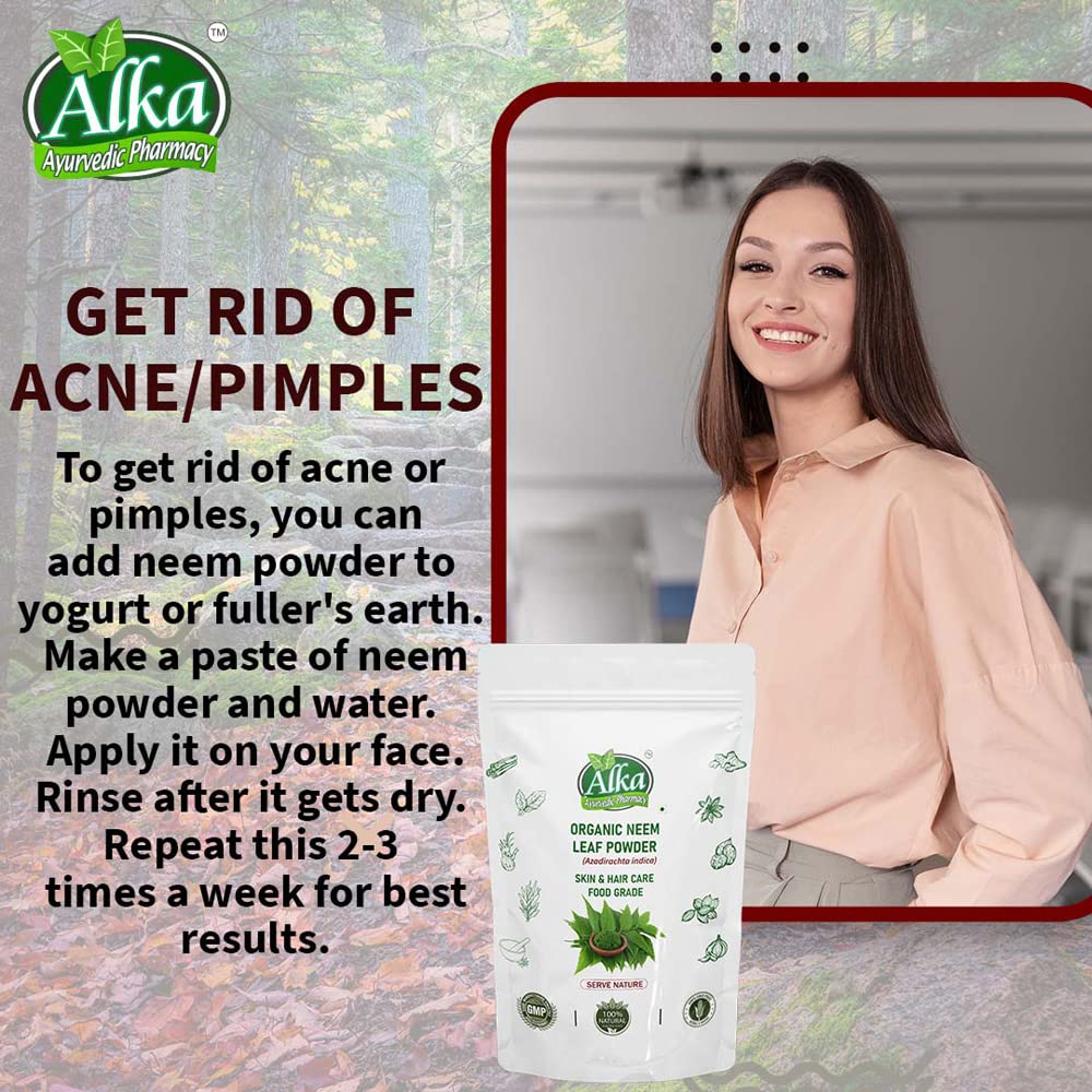 Pure Natural Neem Leaf Powder for Healthy Hair & Skin Care | Ayurvedic Treatment for Acne & Scalp Cleansing | Organic Face Pack for Men & Women | 100g | Perfect for Daily Skincare Routine & Hair Treatment